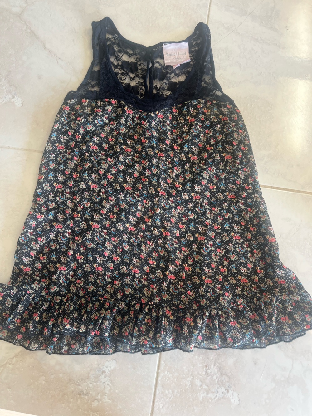 Women’s Black Floral & Lace Shirt